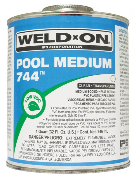 Weld-On 744 PVC Pool Medium Cement - 13555